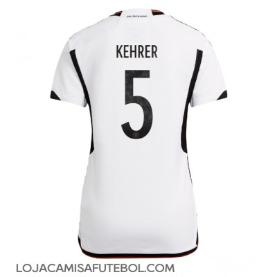 Camisa de Futebol Alemanha Thilo Kehrer #5 Equipamento Principal Mulheres Mundo 2022 Manga Curta